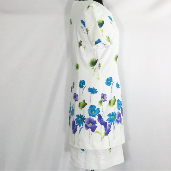 EVAN PICONE Floral Print Short Sleeve Sheath Dress Sz 8 - Picture 5 of 7